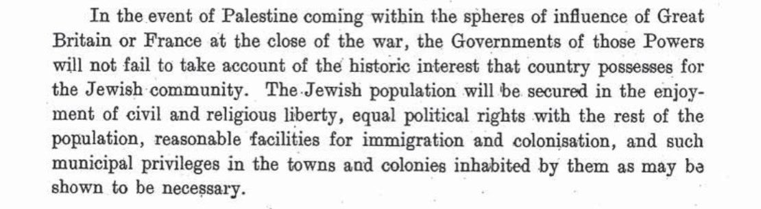 سري:

'في حال اصبحت #فلسطين تحت سيطرة بريطانيا او فرنسا بعد الحرب [العالمية الاولى] فإن هذه القوى ستضع في الاعتبار، اهمية فلسطين التاريخية بالنسبة لليهود' 

الوثائق الصهيونية 
١٩١٦