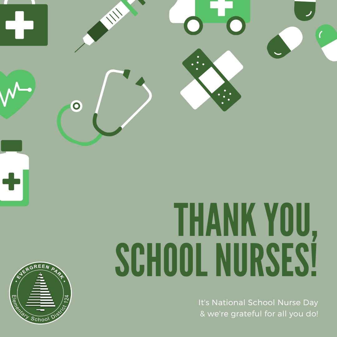 It’s National School Nurse Day! Thank you to these professionals who work hard to take care of our students’ wellbeing so they can learn. #BeEvergreen