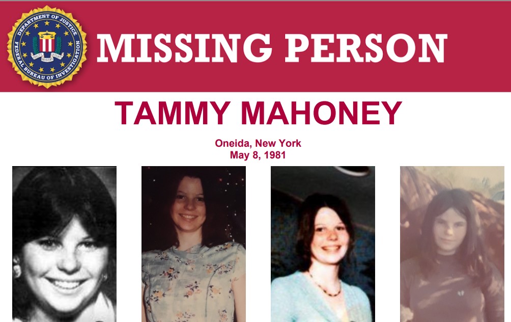 The #FBI offers a reward of up to $20,000 for info leading to the recovery of Tammy Mahoney's body &/or the arrest & prosecution of those responsible for her death/disappearance. She was last seen May 8, 1981, near Route 46, in Oneida, Madison County, NY: fbi.gov/wanted/kidnap/…