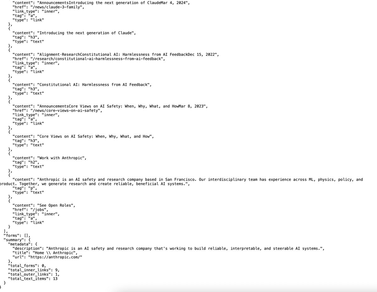 yoheinakajima's tweet image. hmmm... is this useful?

url-to-json with summary stats (count of text blobs, inner and outer links, etc.)