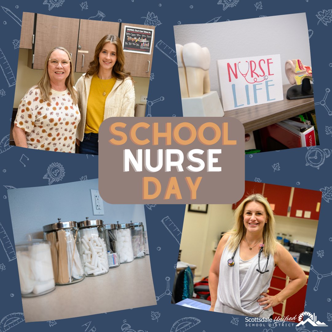 Happy School Nurse Day! SUSD is fortunate to have a nurse on every campus, providing vital care and support to our students. Thank you to our incredible school nurses for your tireless care and support. #SchoolNurseDay #SchoolWellness #NurseAppreciation #BecauseKids #SUSD