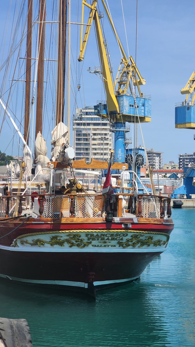 The triple masted schooner “Francesco Petrarca” docked @DurresPort coast today 🌊⛵️⚓️☀️

#Maritime🇦🇱⚓️🚢 #portcity #sailing #wednesday #shipping #spring
#waterfront #midweekvibes📸