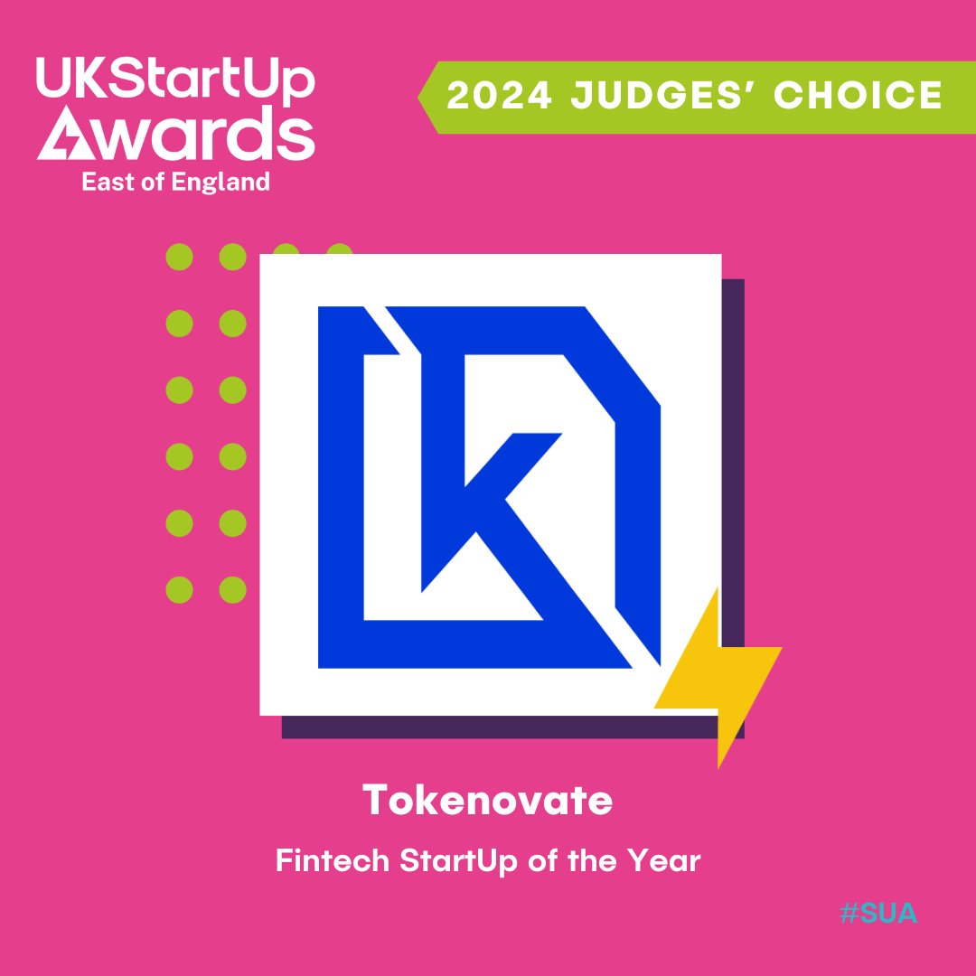 Recognition is nice. Thanks to UK StartUp Awards for awarding @WeAreTokenovate the Judges' Choice for Fintech StartUp of the Year.