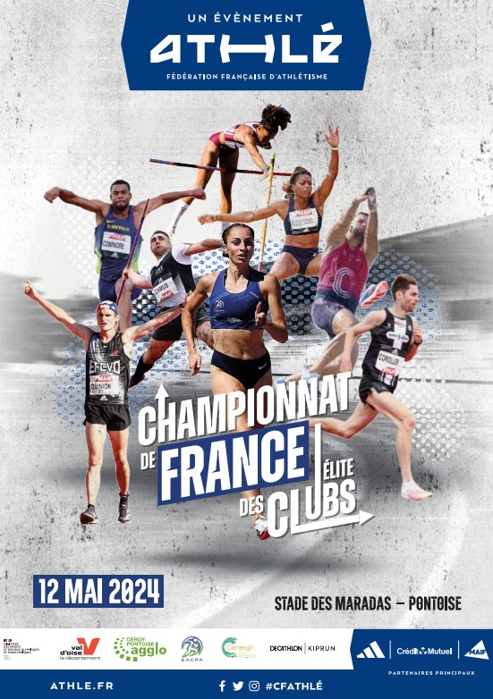 #Sport 🏃‍♂️Le 12 mai, le Val d'Oise accueille la finale des Championnats de France des Clubs Elite d'Athlétisme. 💪Deux clubs Excellence représenteront le Val d'Oise : l’Entente Cergy-Pontoise Athlétisme et l’Entente Franconville Cesame Val d’Oise.