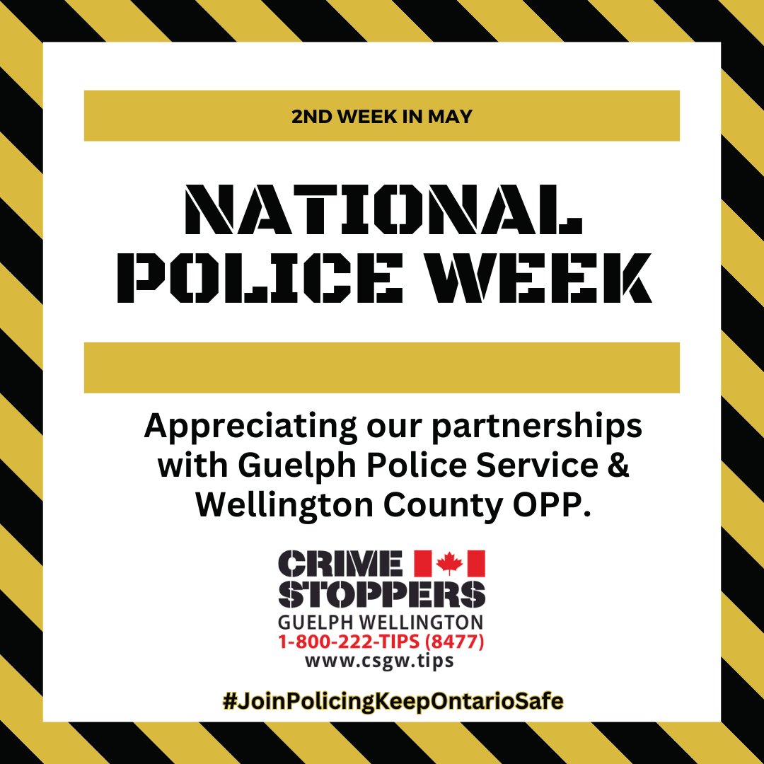 Celebrating our partners @GuelphPolice and @OPP_WR #WellingtonCountyOPP during #NationalPoliceWeek.
#Guelph #Wellington