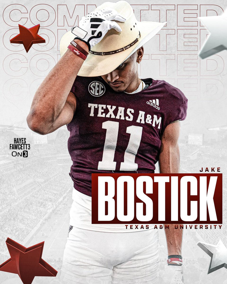 BREAKING: Former Iowa WR Jake Bostick has Committed to Texas A&M, he tells @on3sports The 6’2 185 WR will have 3 years of eligibility remaining “Faith can move Mountains” Mathew 17:20 on3.com/db/jacob-bosti…
