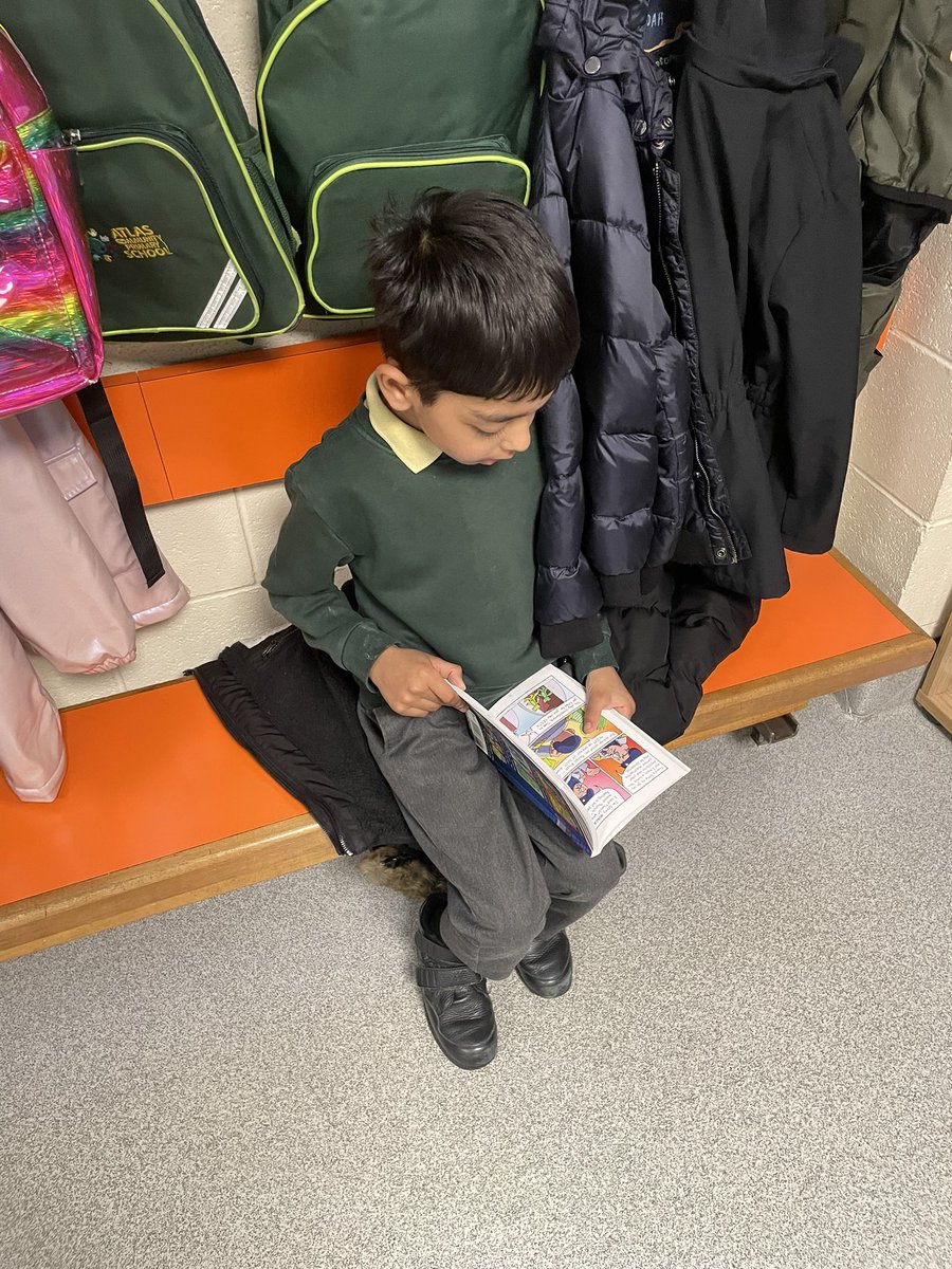 As I walked around at break time, I spotted Yusuf tucked away in the cloakroom. “Miss, I’m going outside in a minute, I just wanted to read this next bit…” 🥹 @OpenUni_RfP #lovetoread #readingforpleasure