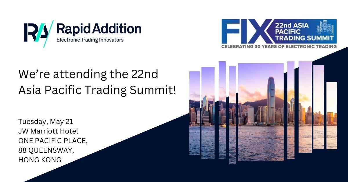 🌟Find us in Hong Kong!🌟 We're attending the 22nd Asia Pacific Trading Conference on May 21st organized by @FIXTrading. Find our team onsite or pre-book a meeting here: rapidaddition.com/contact-rapid-… #trading #electronictrading #tradinginsights #fintech #tradingnews #fintechnews #apac