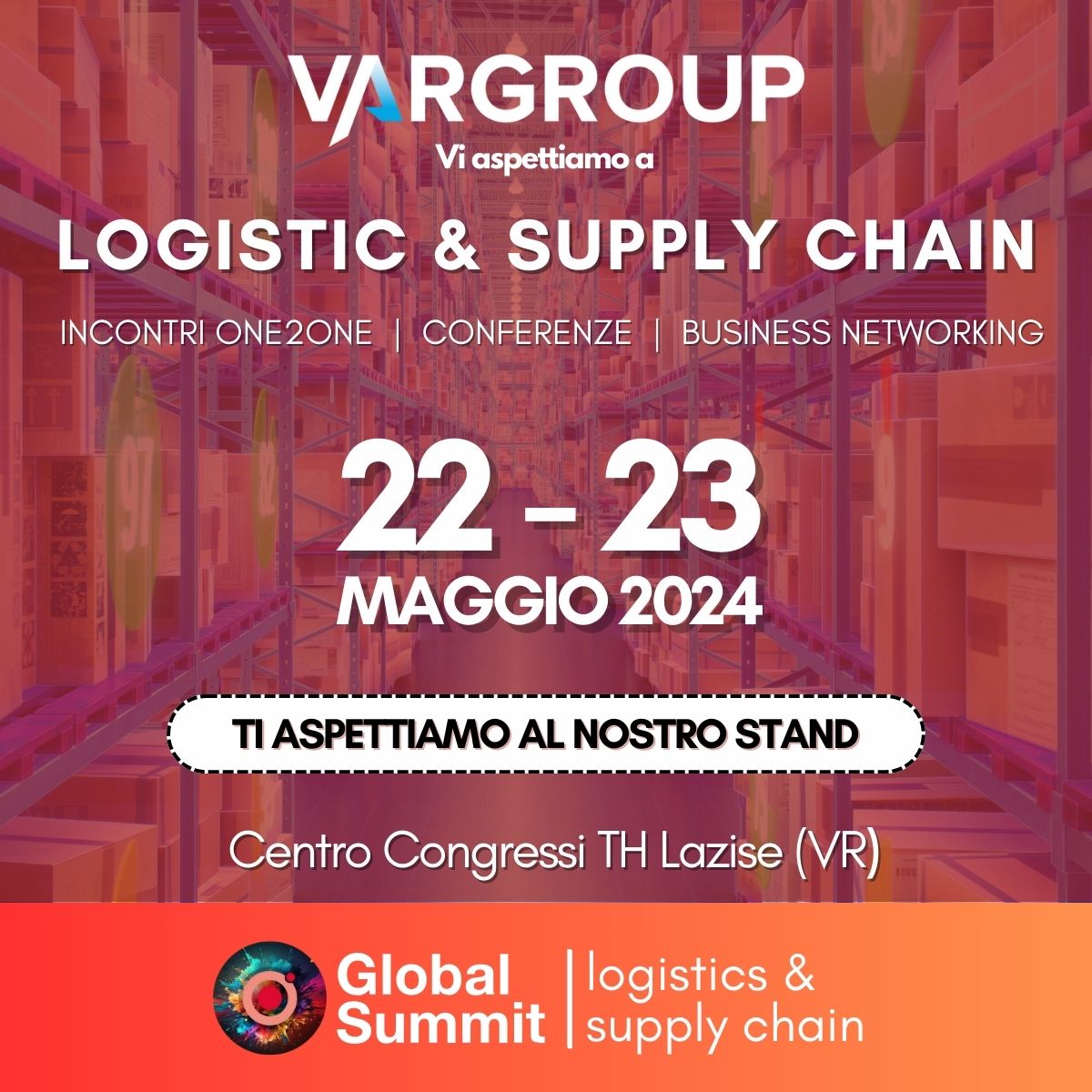 Il 22 e 23 maggio saremo presenti al Global Summit Logistics &amp; Supply Chain 2024, l’appuntamento dedicato all’industria logistica e distributiva che arriva quest’anno alla 30esima edizione. 📦 

Infolog SpA e Var BMS presenteranno le novità di settore proprio in questa occasione.
