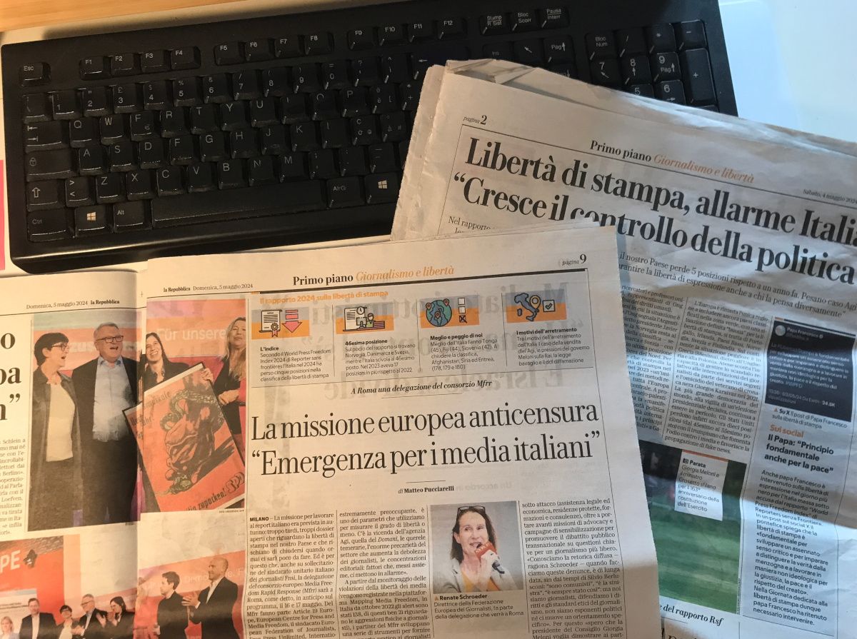 La crescente pressione sulla libertà di stampa in #Italia ha spinto Media Freedom Rapid Response a organizzare missione urgente il 16 e 17 maggio. Incontrerà istituzioni, giornalisti, sindacati e società civile @FnsiSocial @USIGRai @Artventuno @ODG_CNOG buff.ly/4b5DVs5