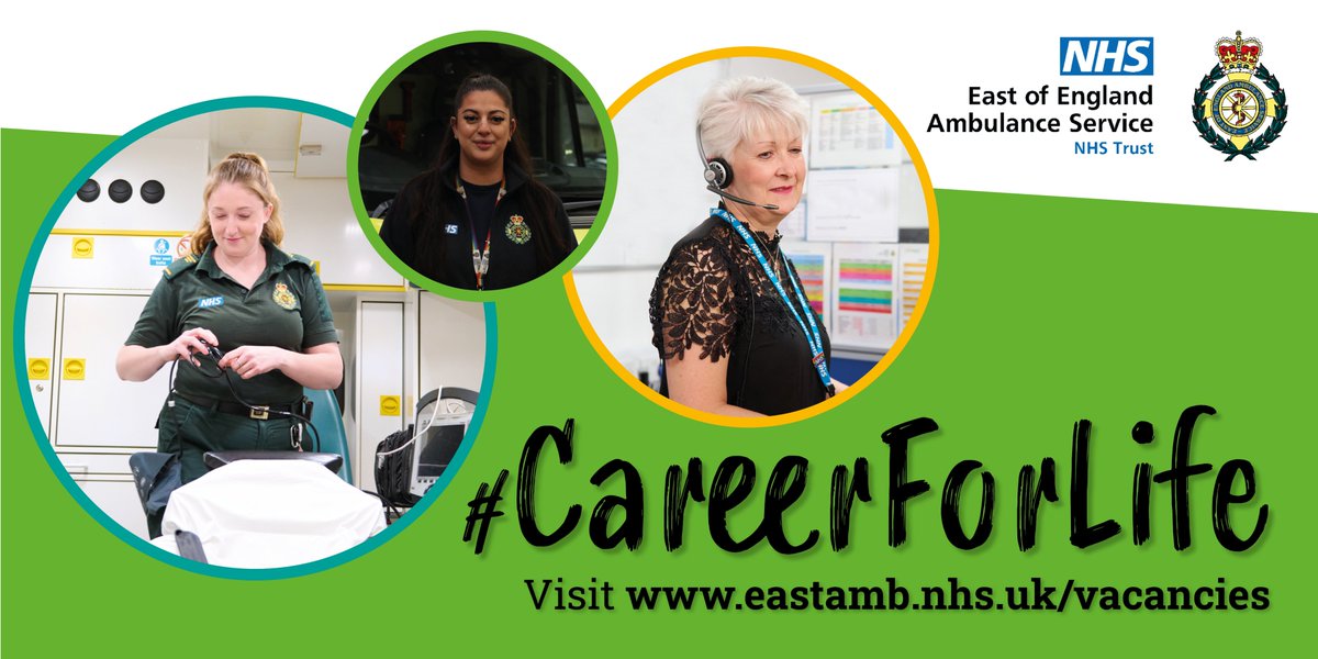 Interested in healthcare and wondering how you can get involved? 🚑 The ambulance service has hundreds of roles with a focus on patient care, and they aren’t all frontline! Take the first steps towards your #CareerForLife with us today 👉 eastamb.nhs.uk/join-the-team/…