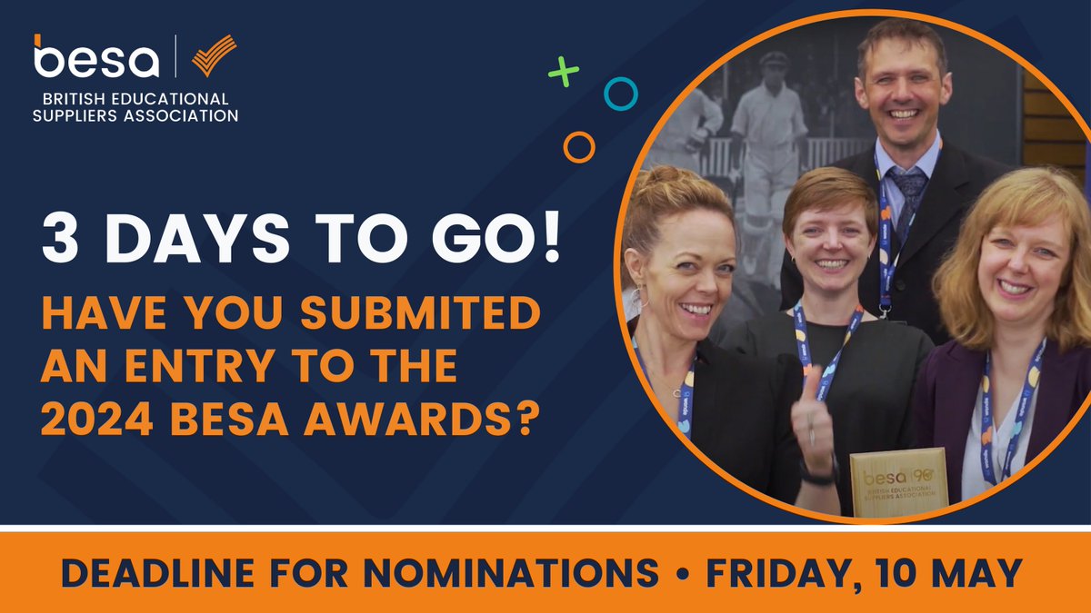 🏆 Have you nominated yourself or a fellow BESA member for a BESA Award yet? 🏆 Entry is free so do take a moment to showcase your team's successes amongst the best of the UK's educational suppliers sector. Enter here: lnkd.in/ddVDu3Wg