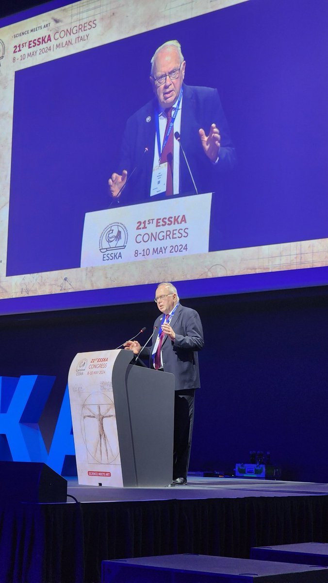 Prof Jon Karlsson giving the Ejnar Eriksson lecture at the ESSKA congress on his 40+ year journey in sports medicine, stepping down as KSSTA editor-in-chief. We are standing on the shoulders of a giant. Best quote: It was more fun being 20 in the 70s than being 70 in the 20s.