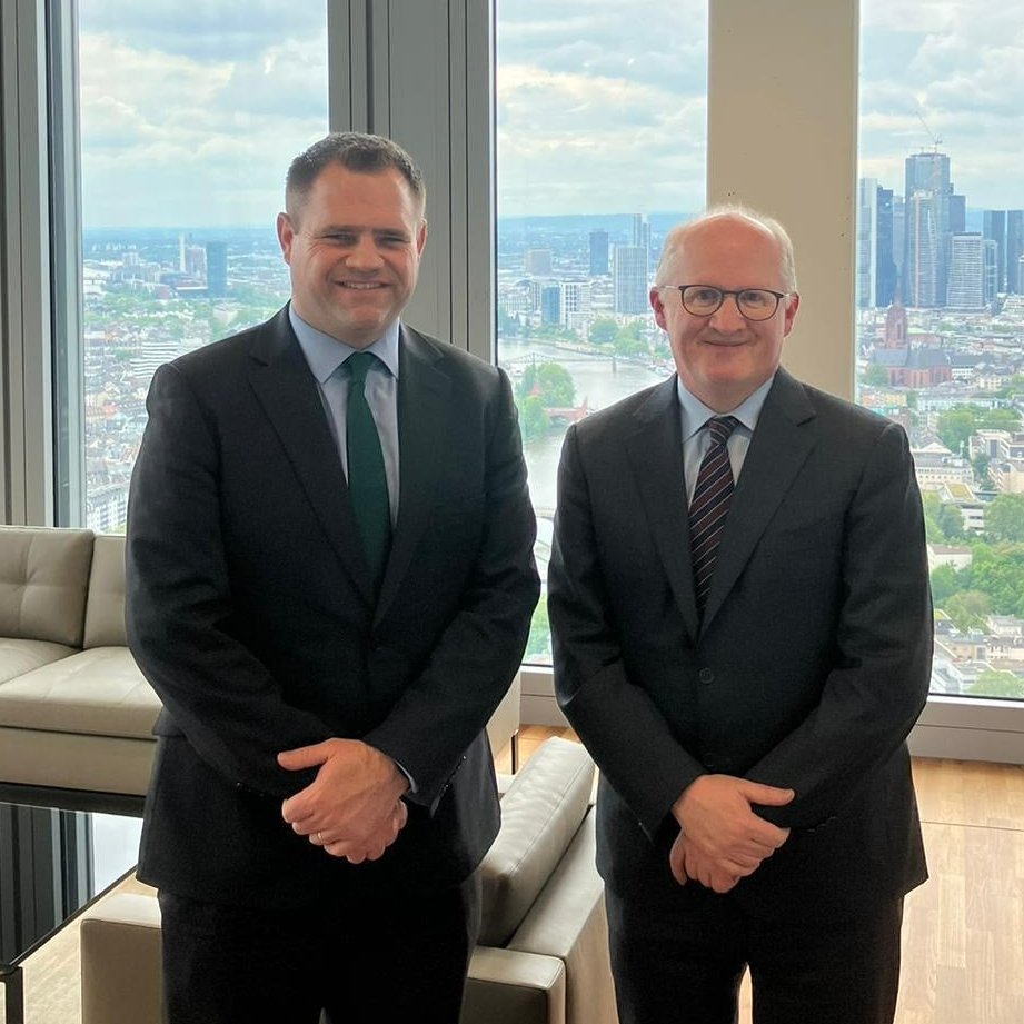 Minister of State @nealerichmond has visited Frankfurt this week with an intensive programme including an Ireland for Law event focused on Ireland as regulatory centre of excellence organised with the Irish Consulate. Read more: gov.ie/en/press-relea…