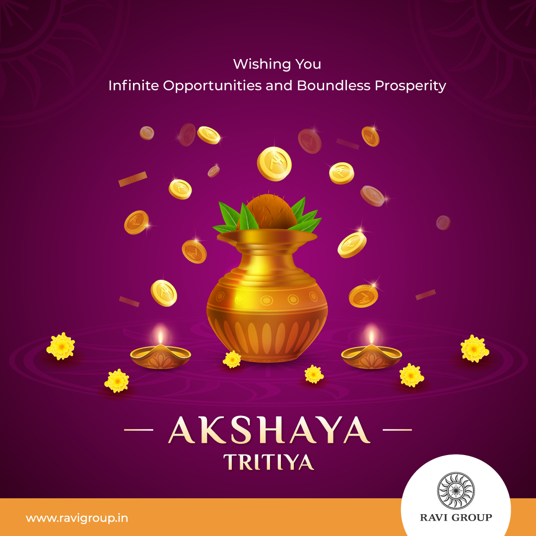 _RaviGroup's tweet photo. Embark on a journey of boundless opportunities & infinite prosperity this Akshay Tritiya! Here's to a day adorned with abundance & crowned with success!
#HappyAkshayaTritiya!
.
.
.
#RaviGroup #AkshayaTritiya #AkshayaTritiya2024 #HappyAkshayaTritiya2024 #AkshayaTritiyaSpecialDay https://t.co/I5upG4CEoj