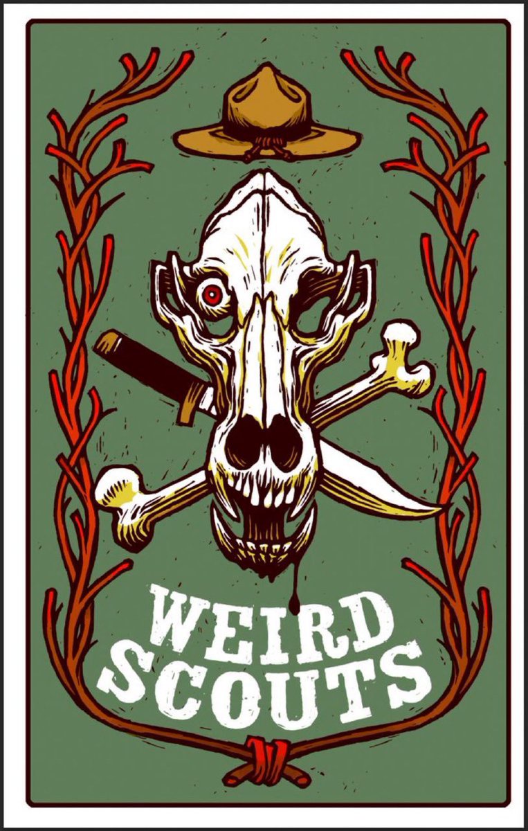 Weird Scouts! Diseño para parche forteano que será una de las recompensas del crowdfunding brutal de ‘Leyendas que cobran vida’. Los detalles, en la cuenta de @RAnomalas