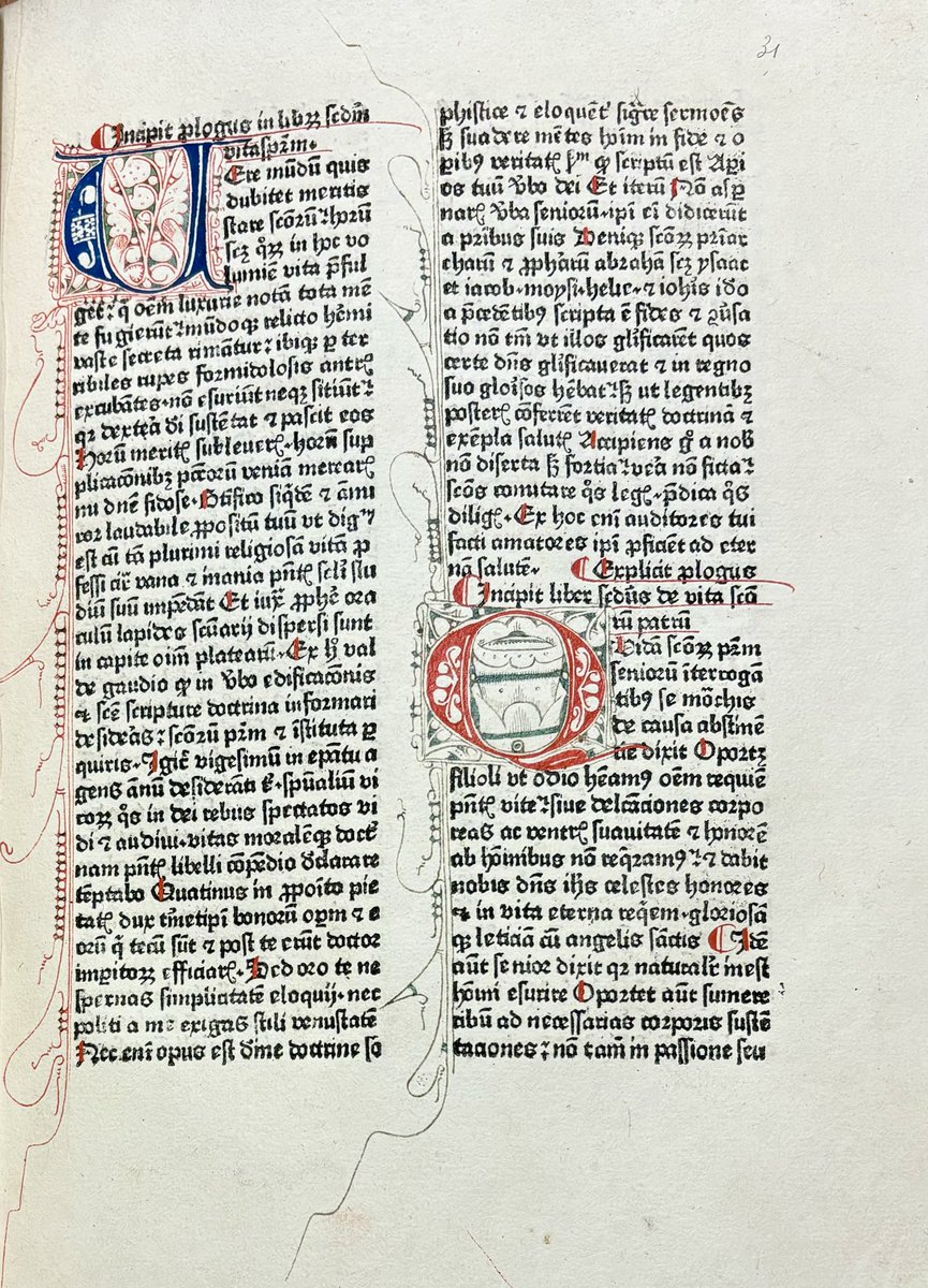 Lots of book enthusiasts yesterday @kbrbe: closing event of the IMPRESSVM incunabula research project @STCVbe @WyffelsHeleen INC A 1.811: ‘Herbarius latinus’ (Louvain 1486) from the Carthusians in Herne INC B 1.406: ‘Vitae Patrum’ (Brussels 1476) from the Jesuits in Gent