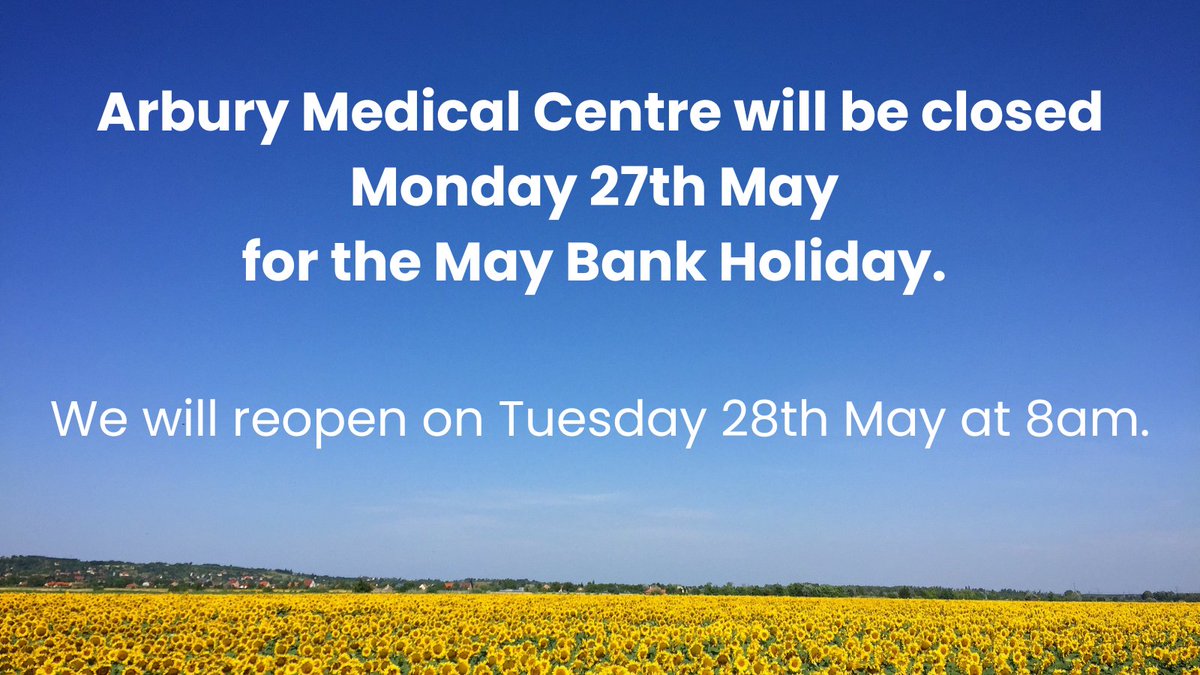 Arbury Medical Centre (@ArburyMedical) on Twitter photo 2024-05-20 09:00:02