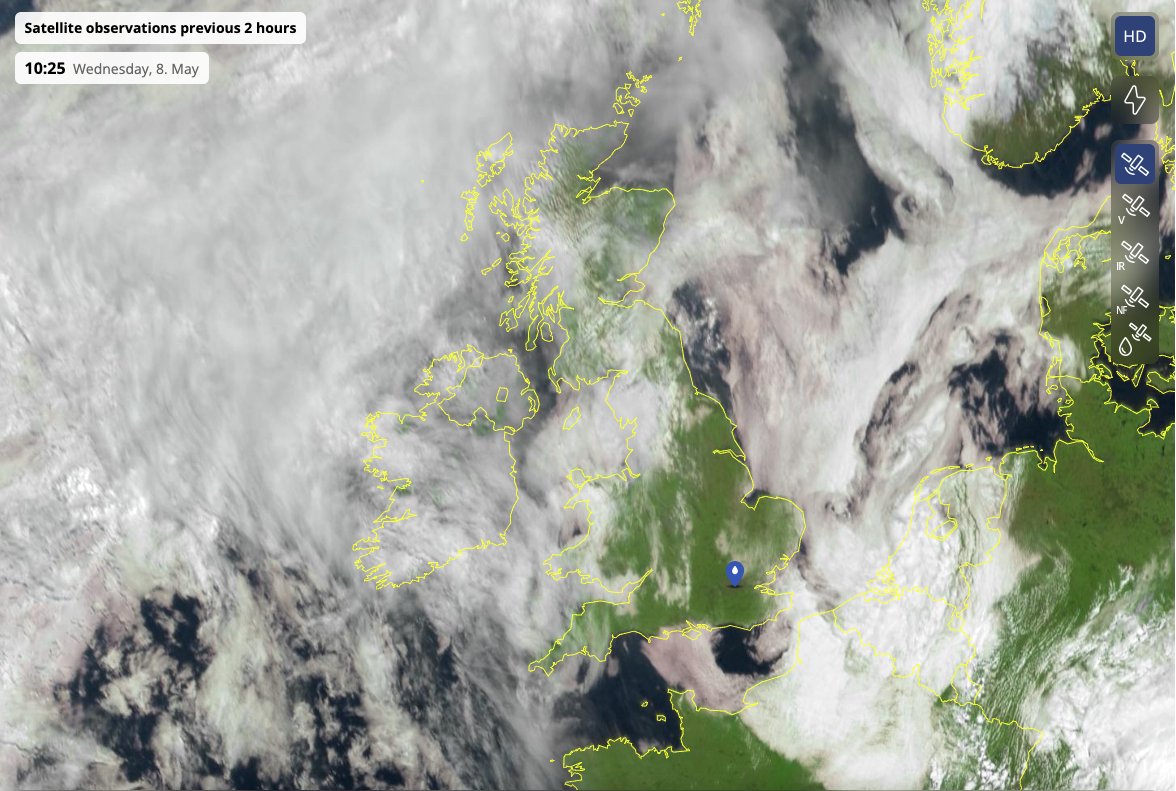 Cloud melting away over the East of England as the sunshine gets to work burning it back to the coast. With clear skies over head, the sunshine can now get to work, warming the ground and in turn heating the air allowing temperatures to rise