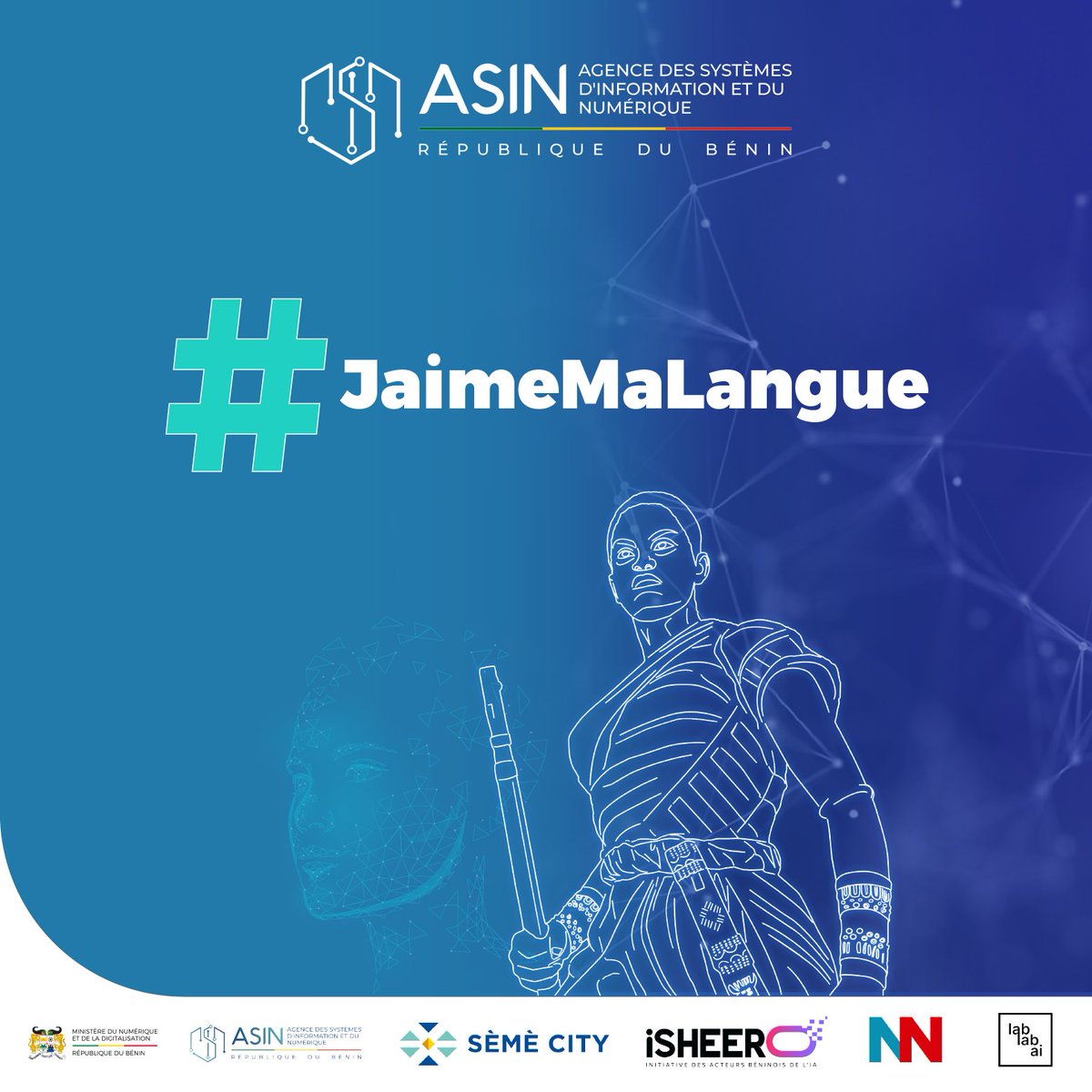 #𝐉𝐚𝐢𝐦𝐞𝐌𝐚𝐋𝐚𝐧𝐠𝐮𝐞 @asinbenin et @numeriquebenin, en partenariat avec @SemeCity et iSHEERO, lancent une campagne de collecte de données participatives dédiée à la valorisation des langues nationales béninoises. #JaimeMaLangue #BeninNumerique