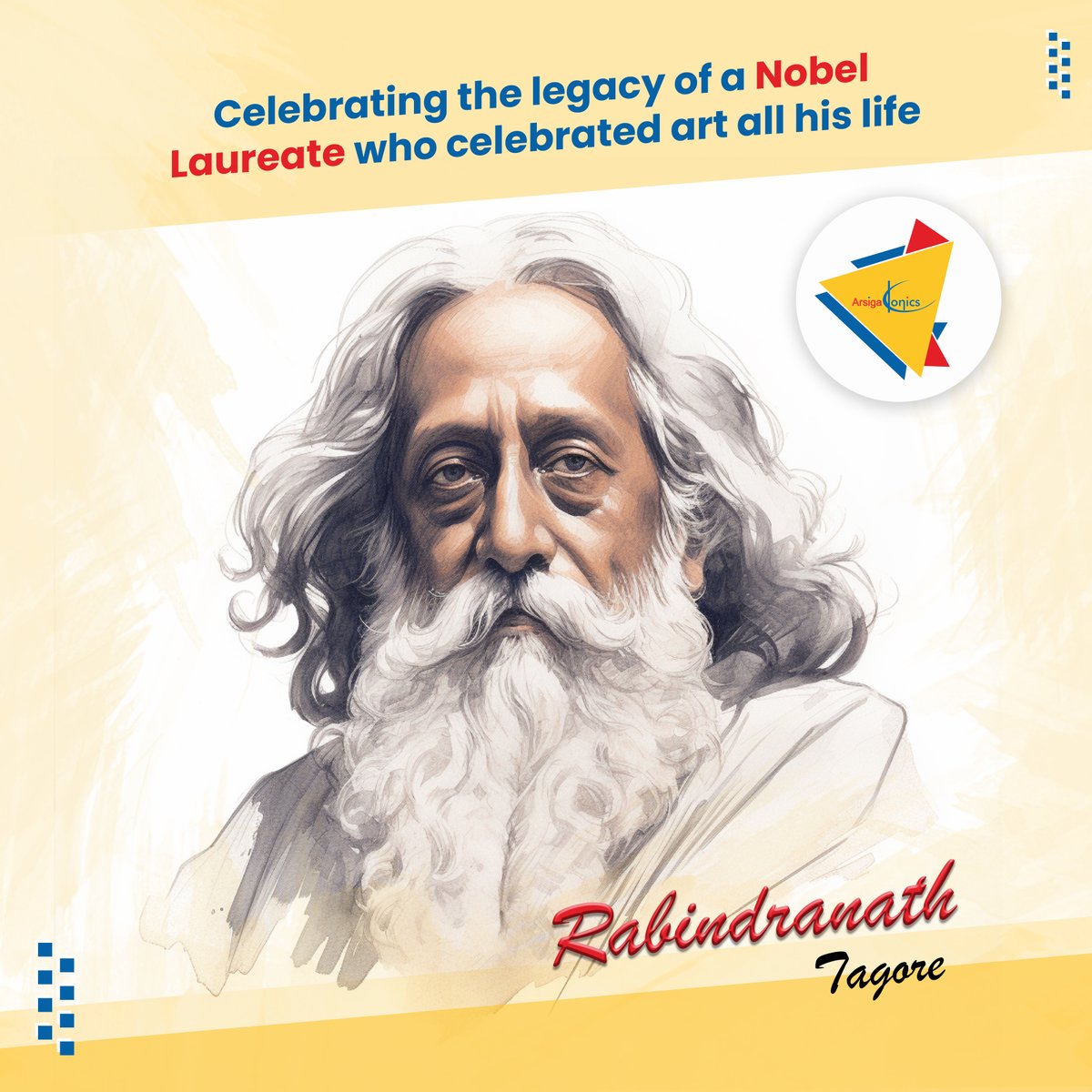 Today, we remember #RabindranathTagore, the visionary #poet & Nobel laureate, on his birth anniversary. His words, full of wisdom & grace, continue to guide us in our quest for beauty, truth, & love in every aspect of our lives🎨📚

#RabindranathTagoreJayanti #rabindranathjayanti