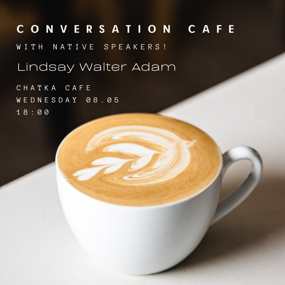 ✨Conversation Cafe with Lindsay, Walter & Adam☕✨

📍Chatka Café

❤Open to everyone❤

🔥Improve your English with native speaker🔥

⏲This Wednesday At 6 pm | 18:00⏲

#americancornerlublin #english #conversationcafe