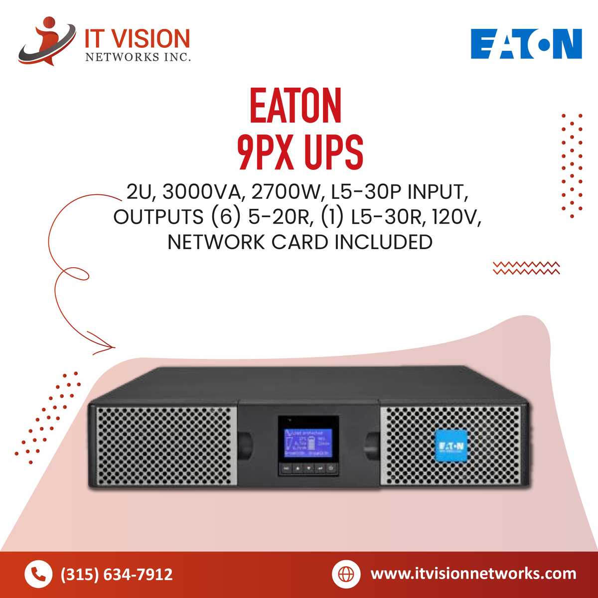 itvisionnetwork's tweet photo. Does your business computer system need reliable backup power?  An uninterruptible power supply (UPS) like the Eaton 9PX can keep your equipment running during power outages, protecting you from data loss and downtime. Order now!

Visit us: https://t.co/9icQCOqXz1
SKU: 9px3000rt https://t.co/zLYbqBtppc