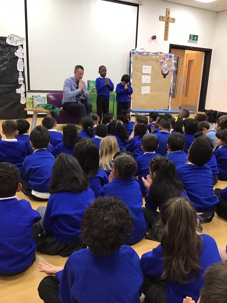 St_Chrysostoms's tweet photo. EYFS and KS1 had a frogtastic collective worship with Mr Elswood! We looked at some fiction and non fiction books about frogs then sang the Speckled Frog song with props. 🐸#sjcreader #joyofreading https://t.co/PEU7bXa9D9