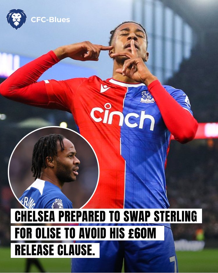 🚨| Chelsea are prepared to swap Raheem Sterling for Michael Olise to avoid his £60M release clause. [@tbrfootball]

Read below 👇