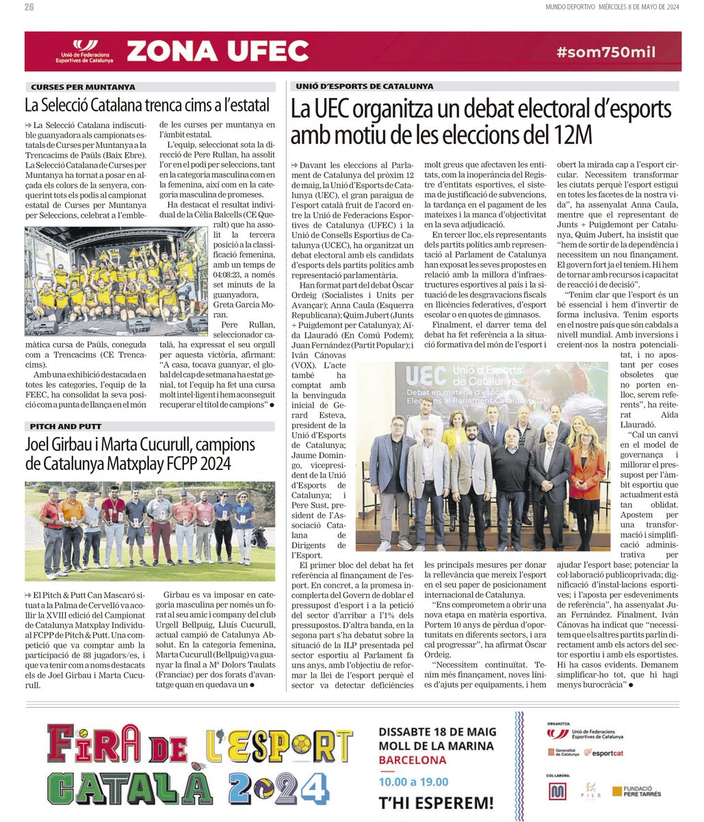 🗞️ Avui a les pàgines de @mundodeportivo @UFECcat l'èxit de la selecció catalana de curses per muntanya a l'estatal @TrencaCimsPauls 

Felicitats equip 💛🏃‍♀️⛰️

#sentlamuntanya #sommuntanya #cursesfeec