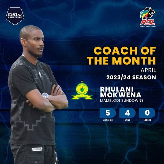 Who Cares...

𝗕𝗥𝗘𝗔𝗞𝗜𝗡𝗚:
Sundowns coach, Rhulani Mokwena Named Coach of the Month for April
Congratulations to the Gaffer!