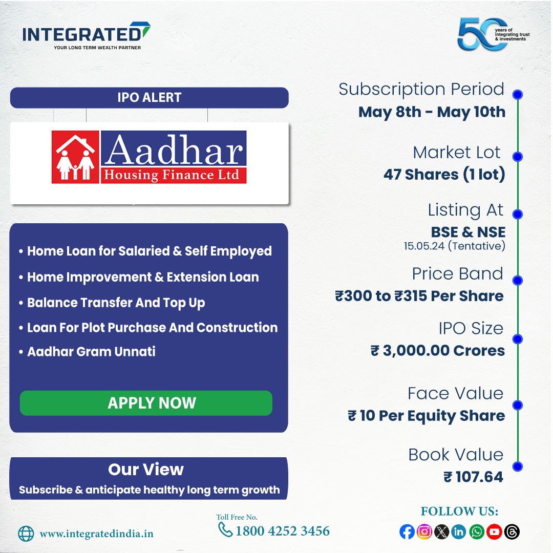 *To Apply this IPO*,

Please click integrated.investments/login if you are already customer of Integrated!
Please click integratedindia.in/.../EKYCInstan… to open your DigiTrade A/c.

#initialpublicoffering #IPO #financialliteracy #stockmarketinvesting #stockmarkets #integratedenterprises