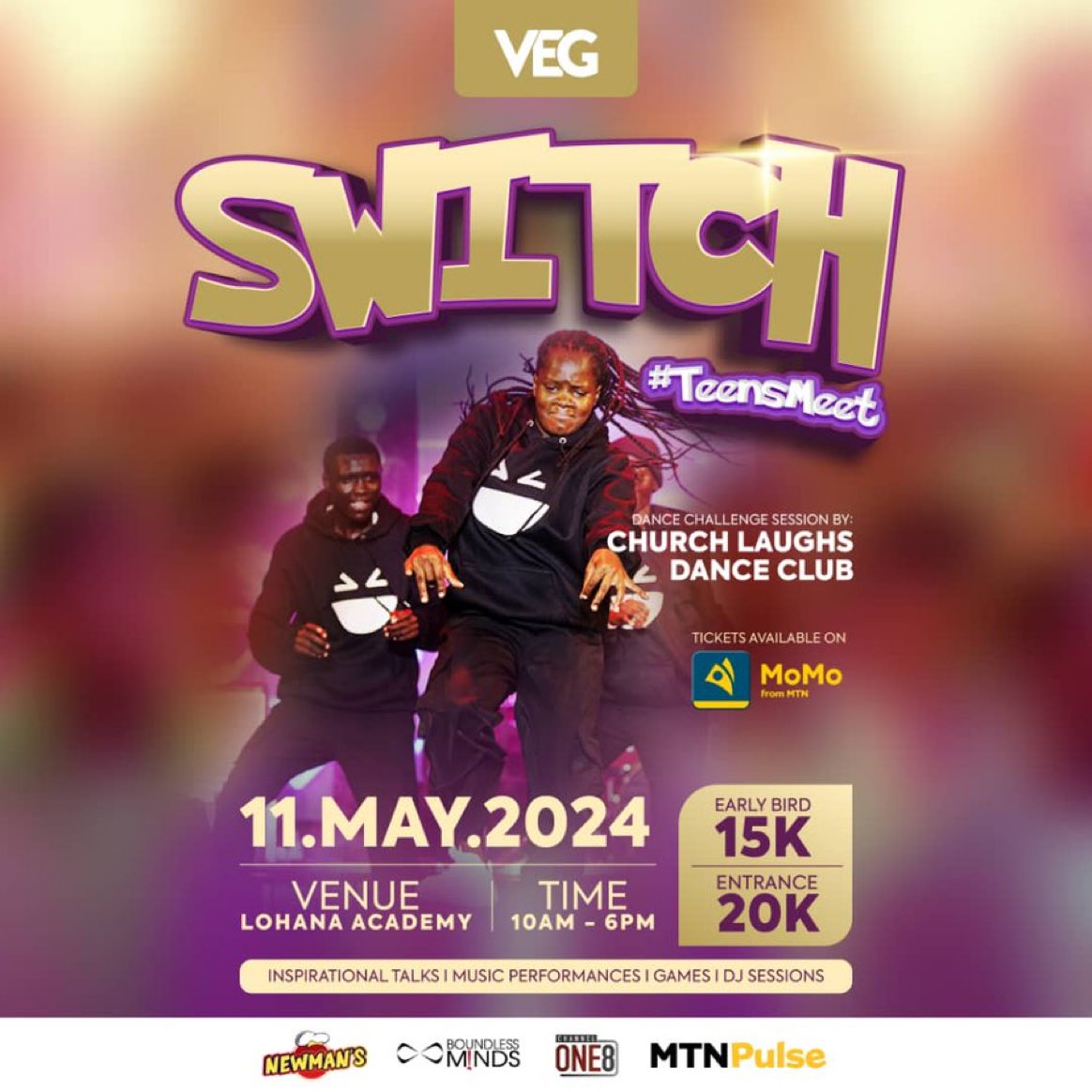 Get ready for a challenge session with @_churchlaughs at #Switch2024! 💃 #TeensMeet