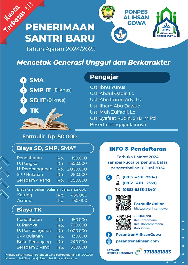 Penerimaan Santri Pesantren Al-Ihsan Gowa