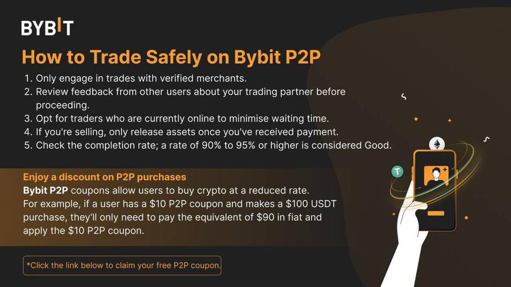 ‼️While we try our best to eliminate the bad guys and create a very secured trading environment for all our users, here are a few tips to stay safe while trading P2P on #Bybit 📧If you encountered any problems, we are just a DM away.