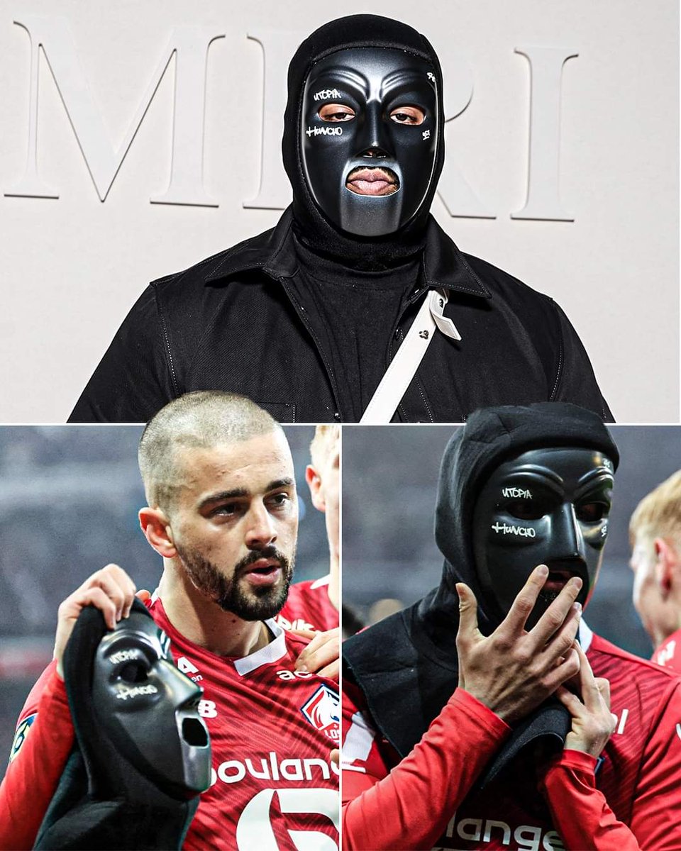 Edon Zhegrova 🇽🇰 celebrated his goal vs. Lyon by pulling out a mask worn by UK artist M Huncho 🇬🇧