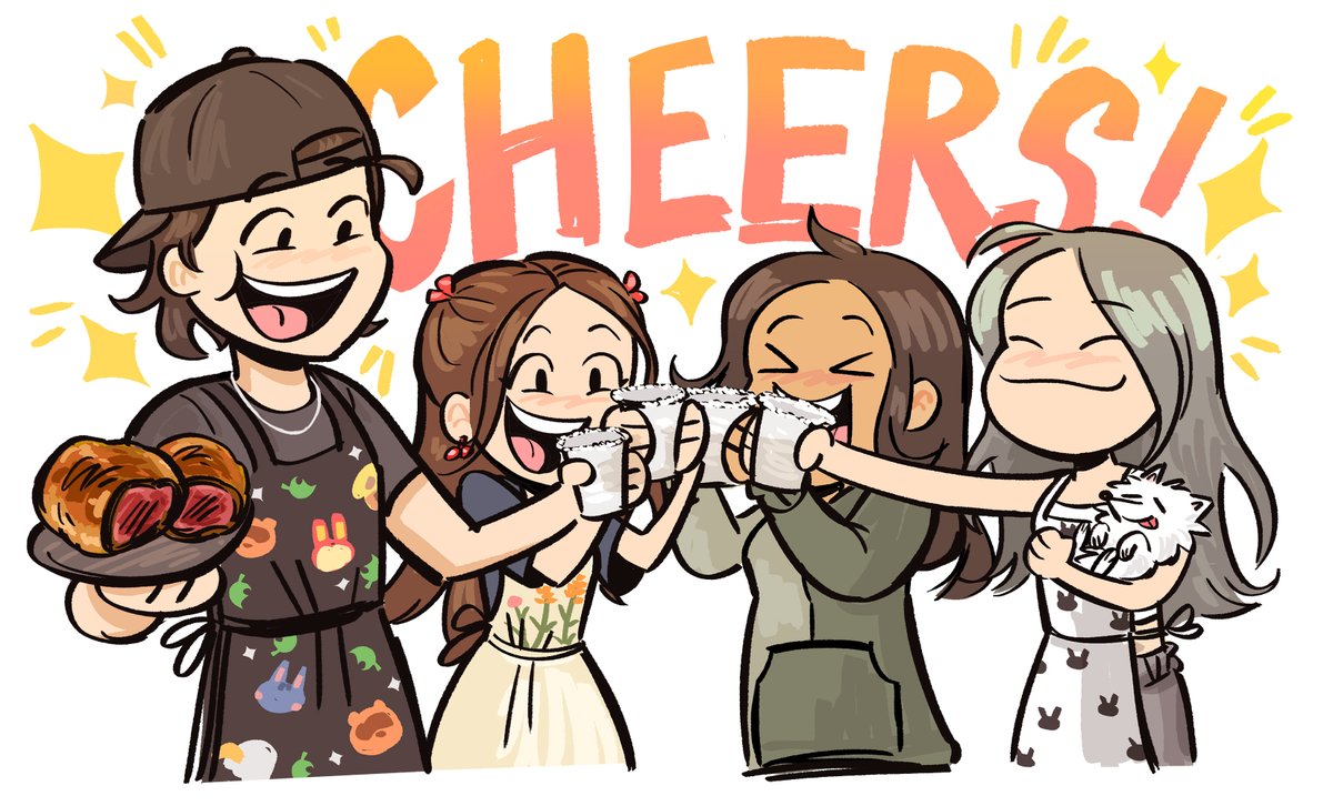 cheers! 🍻🍽️ #foolishfanart #tinakittenfanart #valkyraefanart #miyoungfanart