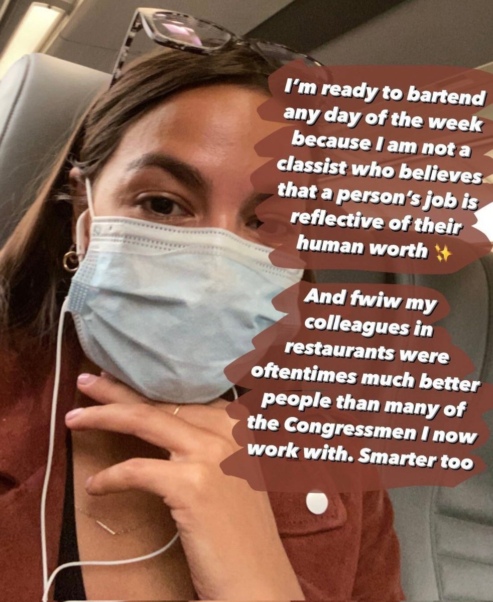 Someone asked @AOC if she was ready to bartend again after the election. #NY14 Here was her awesome response: