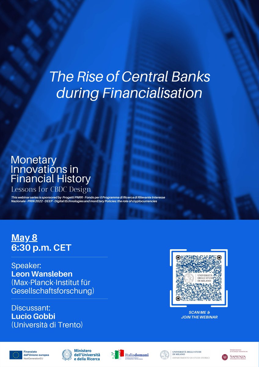 Join us for @LeonWansleben's presentation on 'The Rise of Central Banks during Financialisation” at session 6 of the DEEP Webinar Series. It is scheduled for tonight at 6:30 PM CET via Teams - no registration required: teams.microsoft.com/dl/launcher/la…