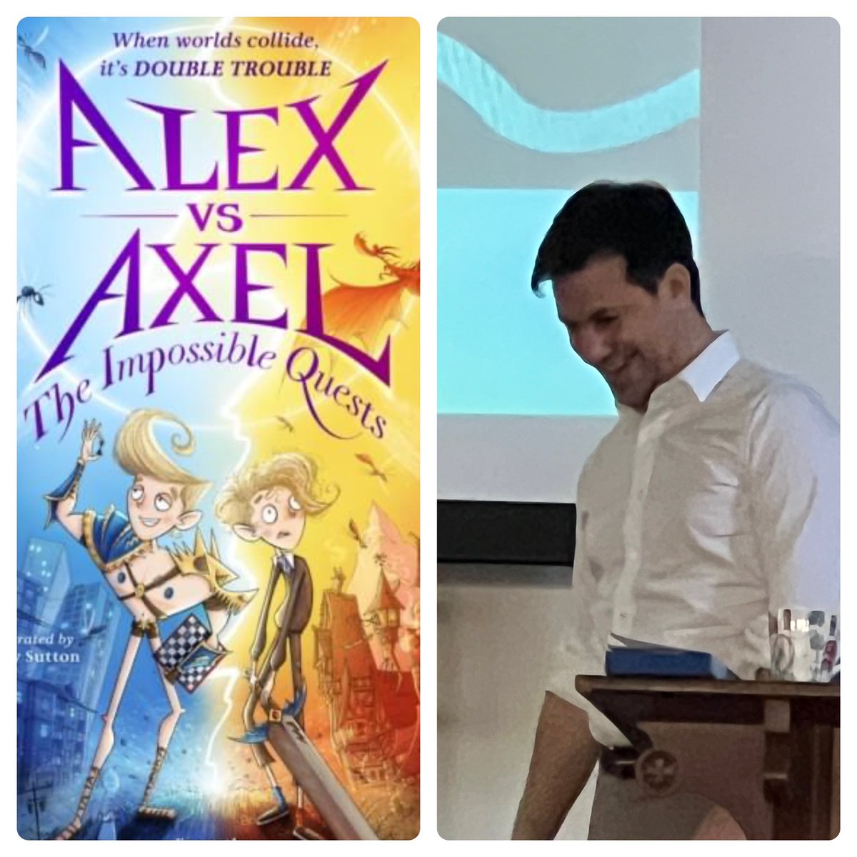 A morning of laughter at Christ Church Primary School, Berrylands today with author Sam Copeland @stubbleagent #authorevent @PuffinBooks #AlexvsAxel