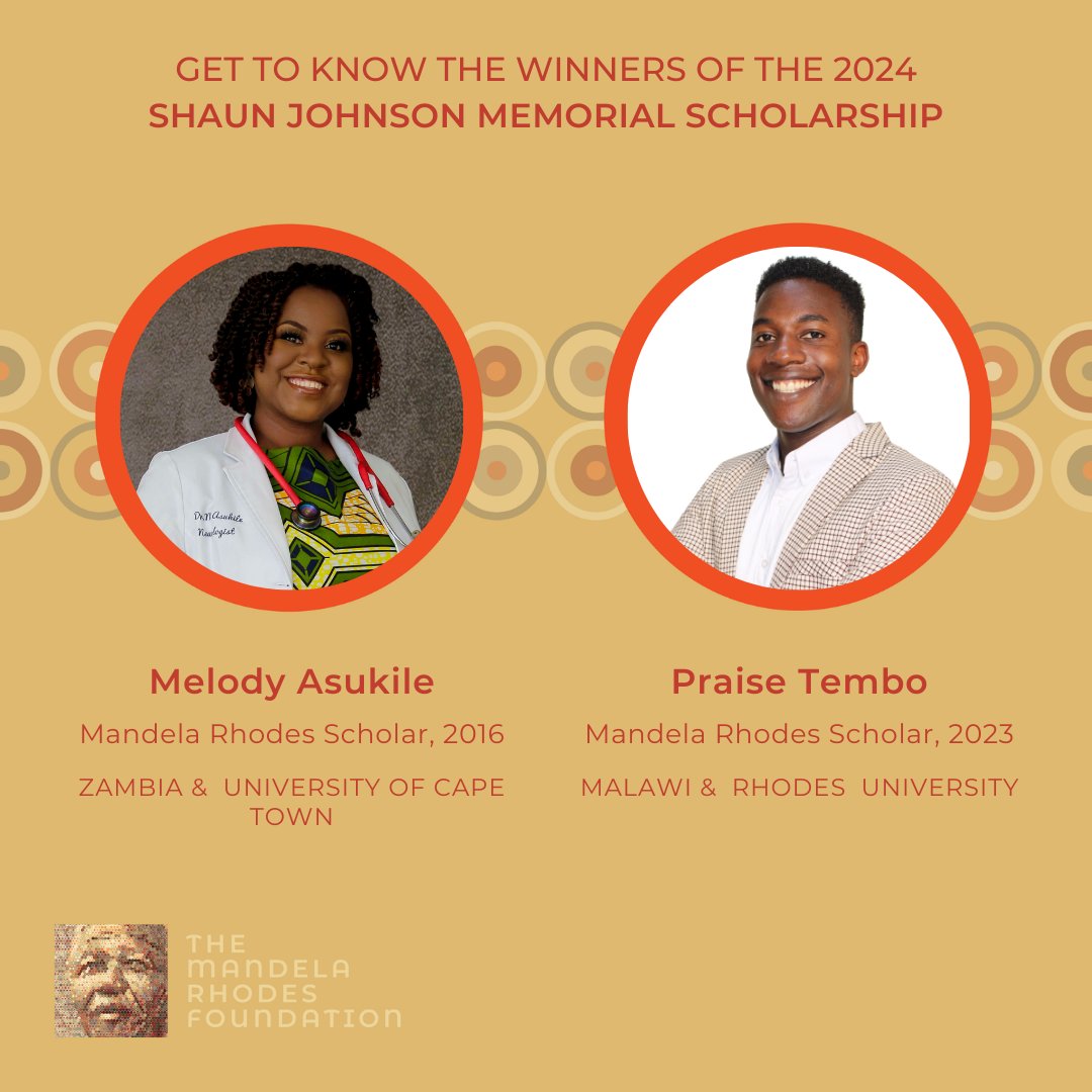 We caught up with the 2024 winners of the Shaun Johnson Memorial Scholarship to find out more about their upcoming PhD research. Melody Asukile bit.ly/3UOsqQd Praise Tembu bit.ly/4bv4dEe
