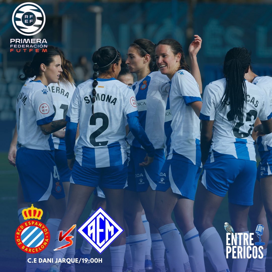 HOY ES DIA DE MÁGICO ESPANYOL ⚪️🔵⚽️

🆚@SEAEM_1925
🏟️C.E Dani Jarque
⏰19:00h
📺#EspanyolMEDIA

#RCDE #La21 #RCDEFem