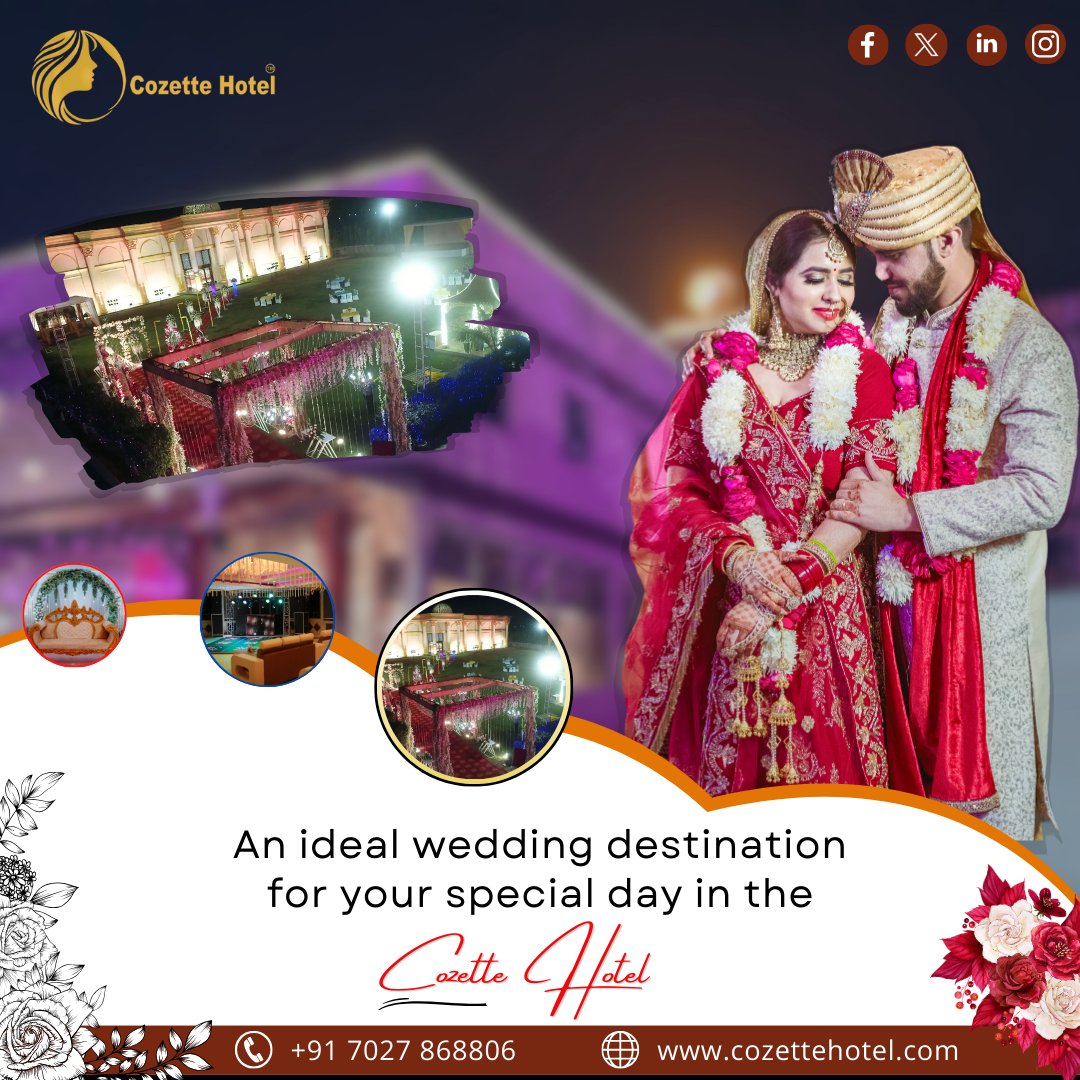 ✨💒 Celebrate your special day in the stunning ambiance of Cozette Hotel, the perfect wedding destination for an unforgettable experience. 💍👰🤵

To know more, visit: 🌐 cozettehotel.com
.
.
.
#WeddingVenue #DreamWedding 
#CozetteHotelinSonipat #CozetteHotel