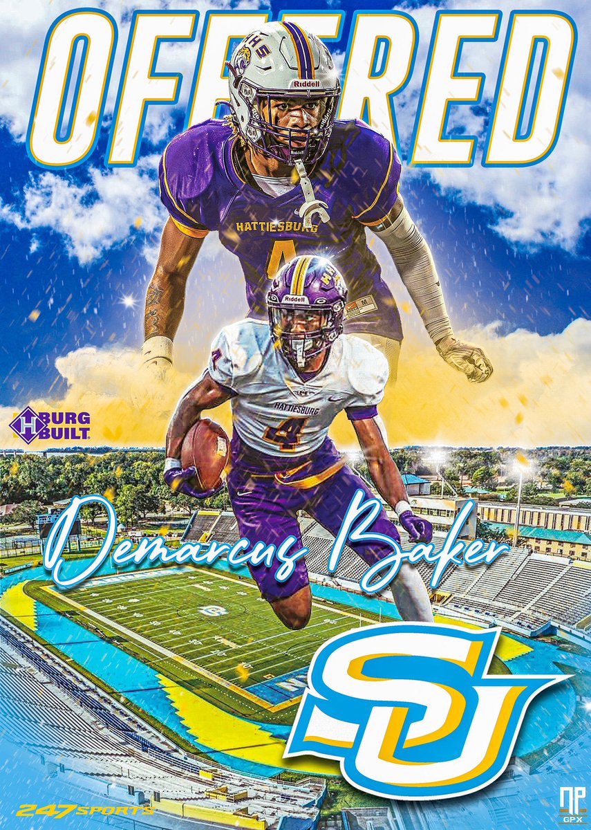 Class of 2025 prospect, Demarcus Baker (@Baker4Demarcus) picks up the offer from Southern University! 🐆 The Hattiesburg High School (MS) star is another talented player for the Hattiesburg Tigers! #BurgBuilt