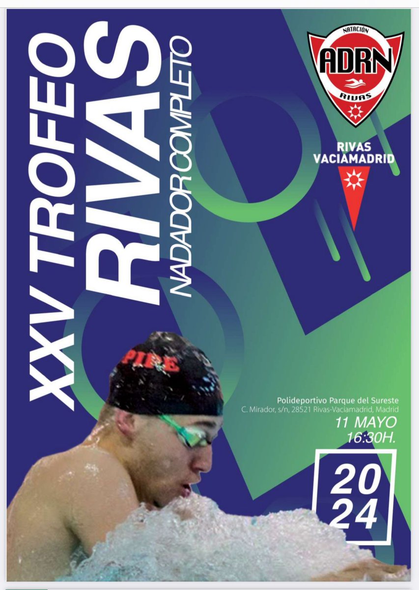 ✈️ ¡Este sábado nos vamos hasta Rivas-Vaciamadrid! 📍

👉 Llega el XXV Trofeo Rivas, correspondiente a la 2ª jornada de la Liga LANA 🏊‍♂️

Una prueba de 25 metros – 8 calles 🏊

🏟 Parque del Sureste

A partir de las 16h ⏰

¡Vente! 😏

#SomosINCLUSwim