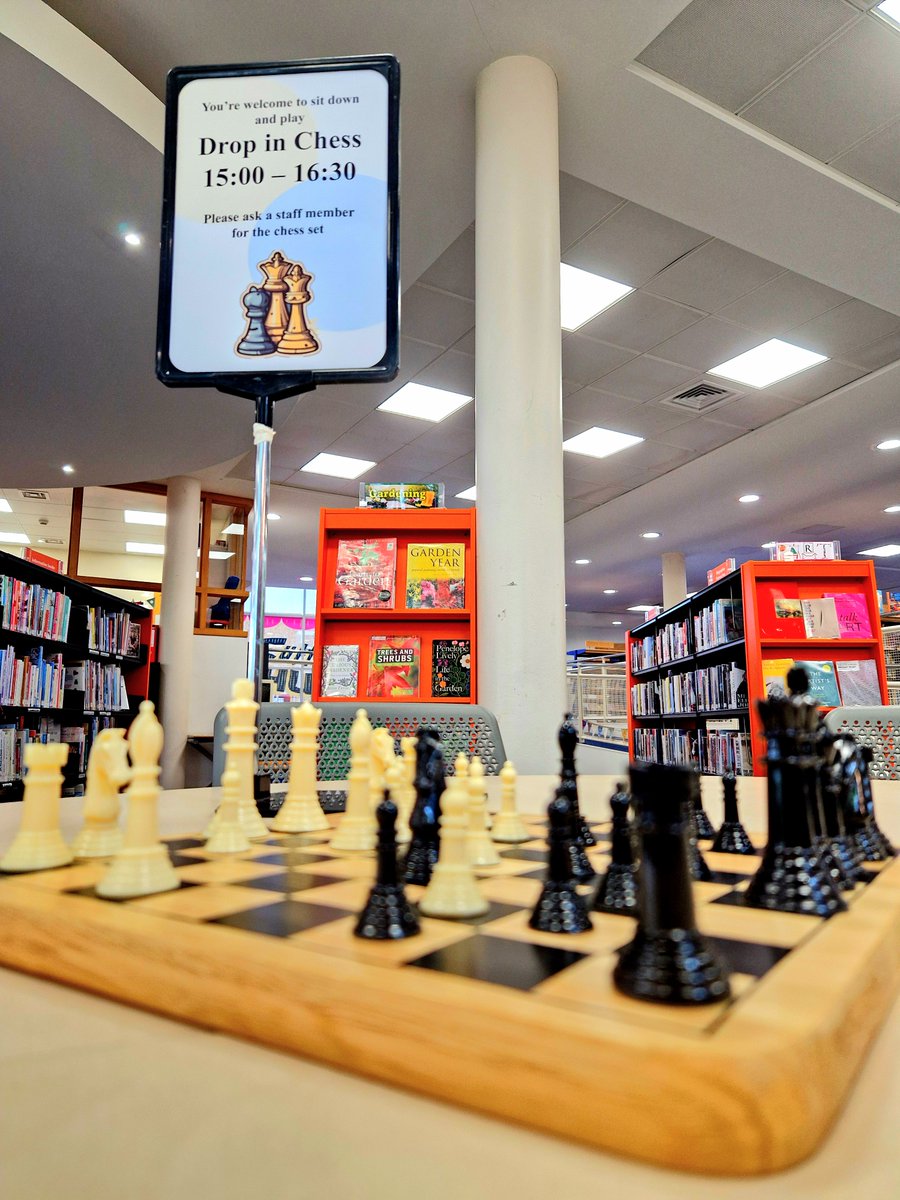 Like to play a game of Chess? At Huyton Library, feel free to drop in from 3pm on Thursdays and play a game! You don't have to own a chess board - we have some we can put out! #huyton #knowsley #library #chess