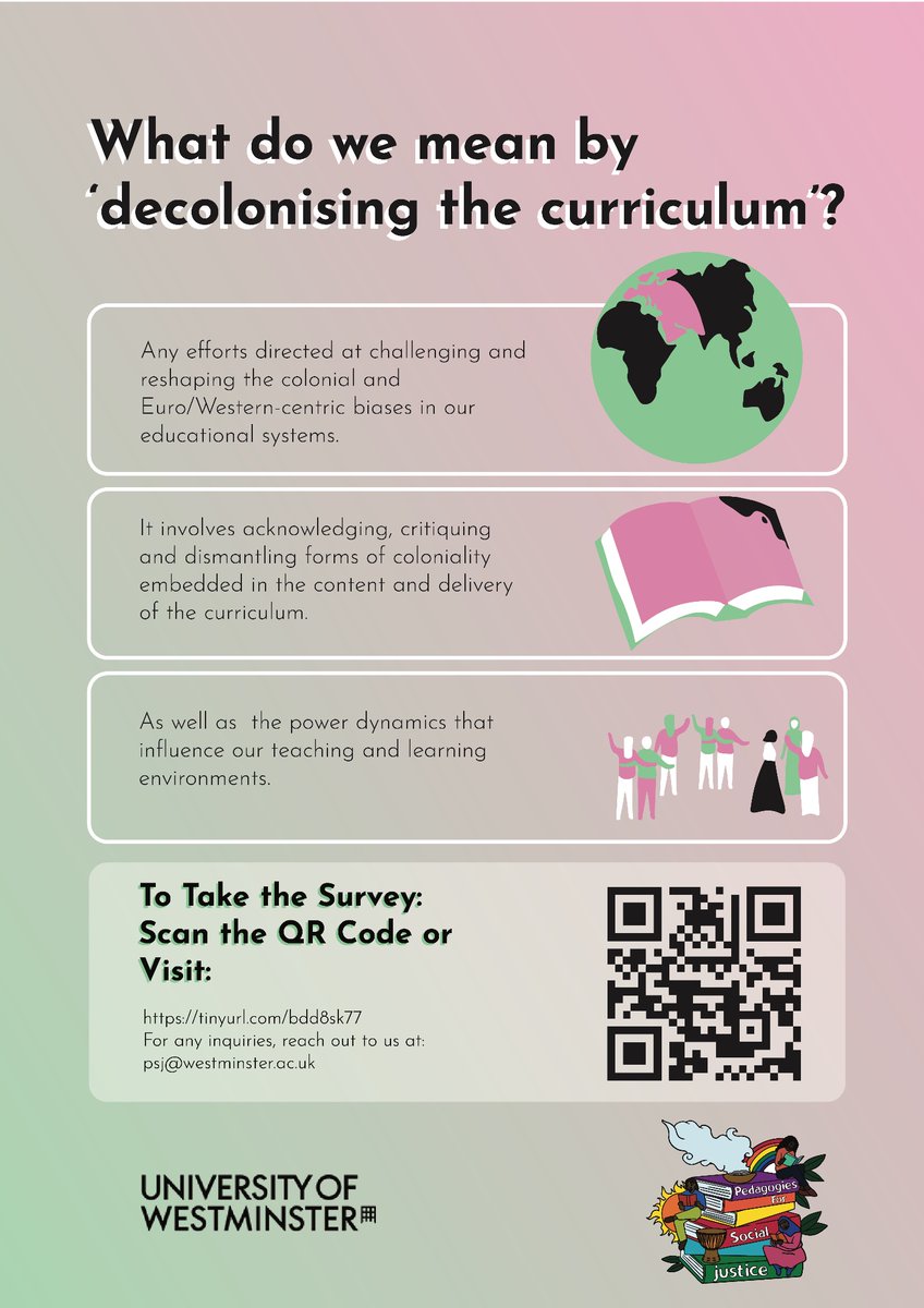 Özge Süvari (@ozgesuvari_) on Twitter photo <a href="/PSJproject/">Pedagogies for Social Justice</a> is doing some research to find out what colleague and student aspirations and dreams for decolonising the curriculum at Westminster are. You can find the survey at: tinyurl.com/bdd8sk77 <a href="/PSJproject/">Pedagogies for Social Justice</a> is doing some research to find out what colleague and student aspirations and dreams for decolonising the curriculum at Westminster are. You can find the survey at: tinyurl.com/bdd8sk77