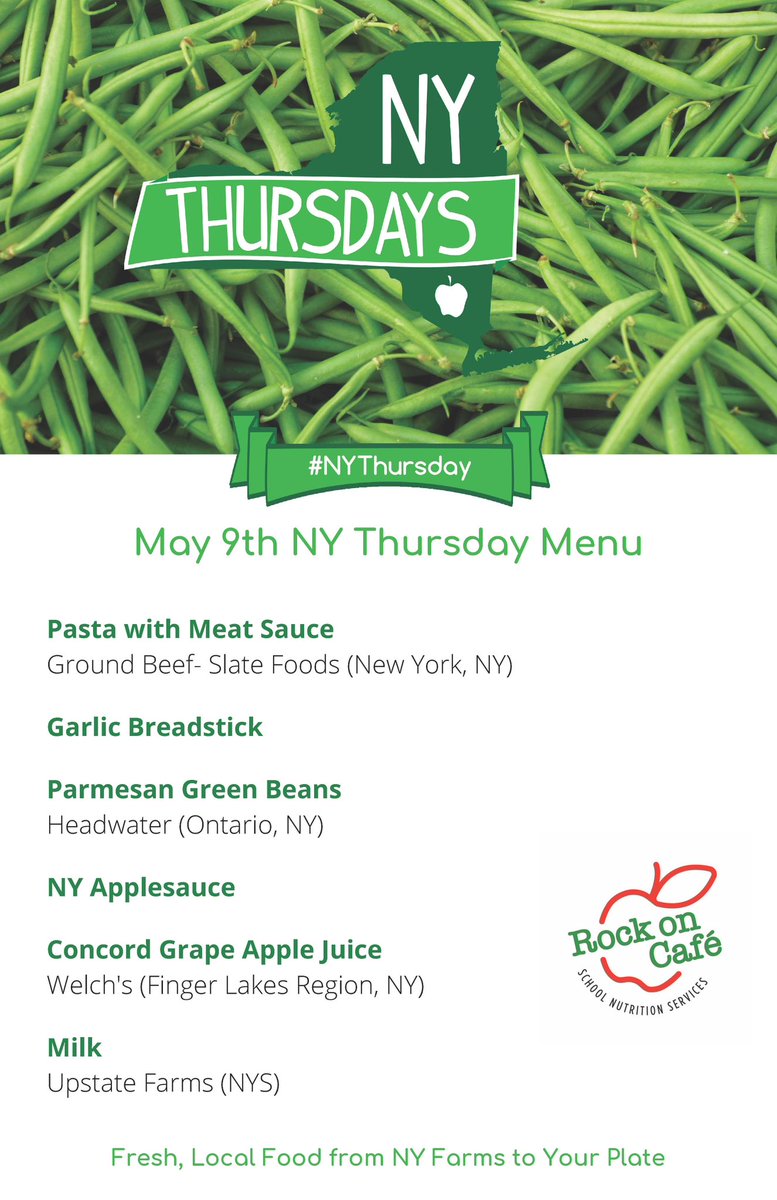 This Thursday! 🎉 Delicious Pasta- a student favorite! 🍝💚 @BinghamtonCSD @ChenangoForksSD @CVCSDWarriors @MECSDSpartans @HCSHORNETS @JohnsonCityCSD @UECSDTigers @Windsor_CSD @WhitneyPointCSD @OAUpdate @DepositCSD