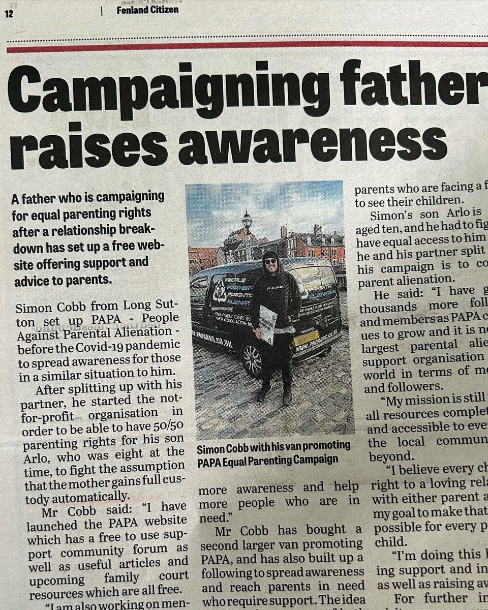 Back in the papers. ❤️♻️

A few minor inaccuracies but the message is clear! 💪

#papa #peopleagainstparentalalienation #parentalalienation #familylaw #familycourt