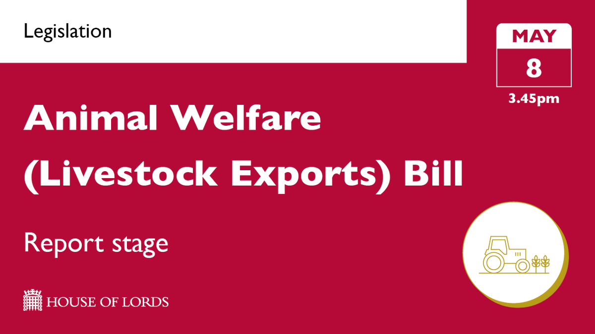 #HouseOfLords begins further scrutiny of the #AnimalWelfareBill with extending the list of livestock included in the regulations in the spotlight.

➡️ Watch online from 3.45pm at the link in our bio
